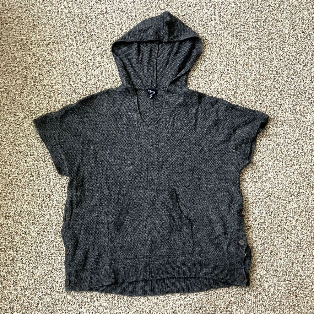 Splendid Italian Yarn Sweater Hoodie Size S Gray Alpaca Wool Oversized Cozy Soft
